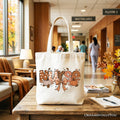 Nurse Coquette Autumn Tote Bag, Cozy Fall Pumpkins for Nurses