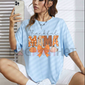 "Thankful Mama" Coquette Fall T-Shirt – Women's Pumpkin Spice Thanksgiving Graphic Tee